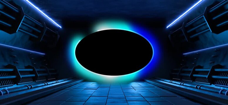 round shape with glowing gradient edges tunnel background