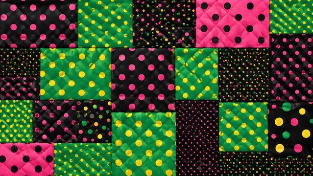 quilt patchwork with dot mix pattern art