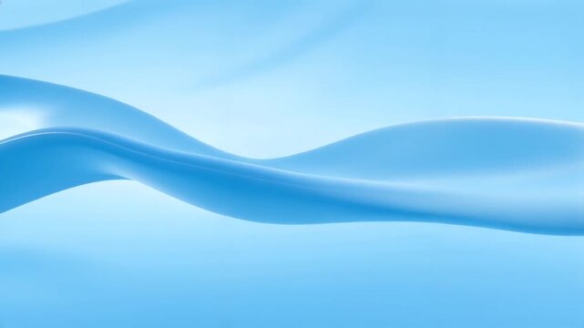 Blue abstract wave flowing smoothly against light gradient background