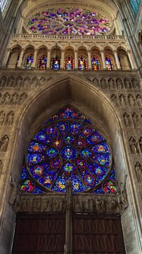 Reims Cathedral Notre-Dame de Reims. Reims, France, December 25, 2025. High quality 4k footage