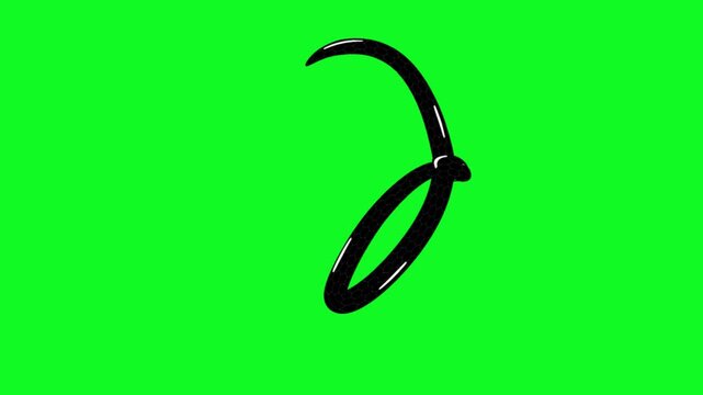 Animation Cartoon Cobra Snake Walking Movement Isolated Green Background