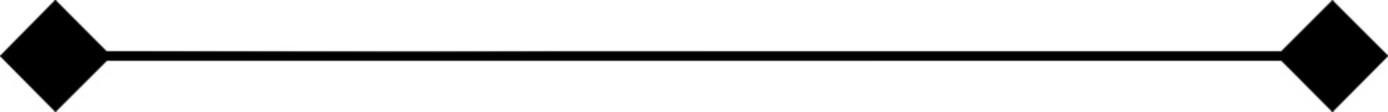 Horizontal straight line with square diamond shaped end points
