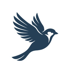 Fototapeta premium Elegant Silhouette of a Flying Bird in Mid-Flight.