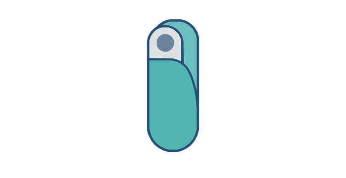 Minimal closed jackknife pocket tool icon isolated vector illustration