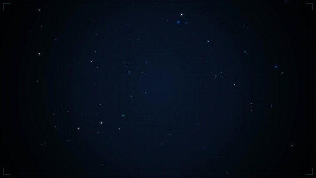 Dark cosmic background with faint twinkling stars and subtle camera viewfinder markings, concept for astronomical observation, ideal for science education and sci-fi graphic design