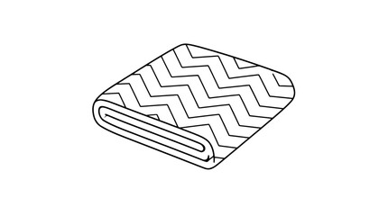 Fototapeta premium Moving Blanket Pad with Quilted Zigzag Stitching Pattern Hand-Drawn Vector Icon Illustration - professional high resolution commercial stock photography with clean detailed commercial stock imagery