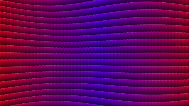 3D Horizontal Ribbed Gradient Wave Strips Motion Background Loop