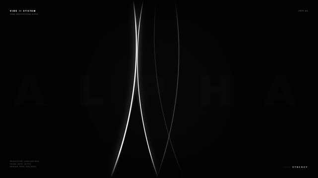 Futuristic abstract glowing light curves shimmer across a profound dark obsidian space featuring subtle typographic elements and mysterious futuristic cryptography aesthetics for digital