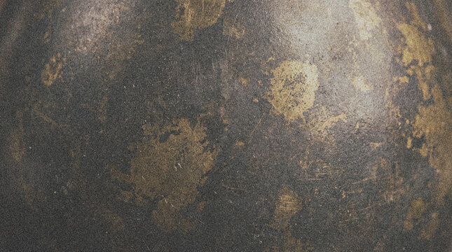 Distressed metallic surface with golden grunge and dark scratches