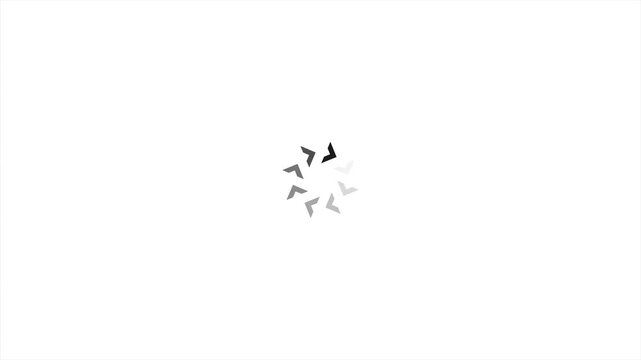Gray Angular Shard Loading Animation on White Background