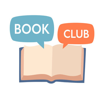 Book club logo vector simple flat design with educational concept and creative logotype style