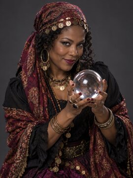 Fortune Teller Holding Crystal Ball