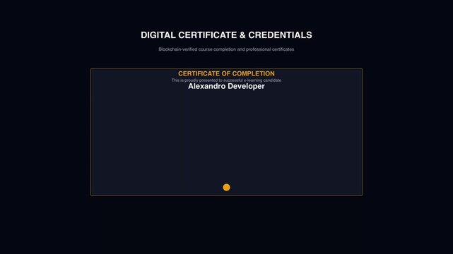 Digital Certificate of Completion and Professional Credentials