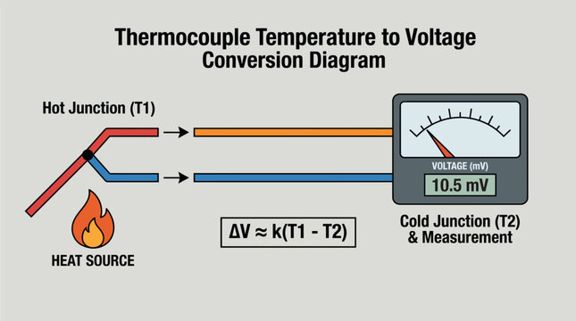 Thermocouple Temperature to Voltage Conversion Diagram