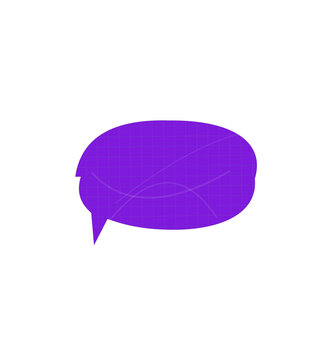 Purple speech bubble icon with a simple flat design