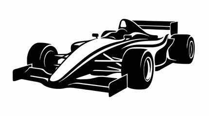 Fototapeta premium Formula 1 Racing Car Silhouette Representing the Iconic F1 Malaysia Grand Prix at Sepang Circuit