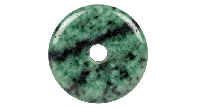 Polished Green Jade Bi Ring Featuring a Natural Stone Texture Isolated on a Transparent Background