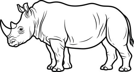 rhino cartoon coloring page © Khokhar
