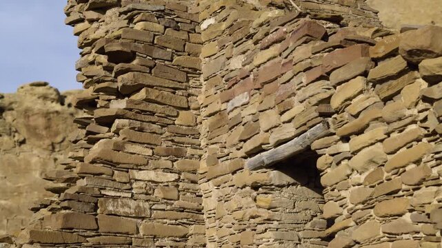 Exterior shot of Pueblo Bonito at Chaco Culture National Historic Park in New Mexico, USA