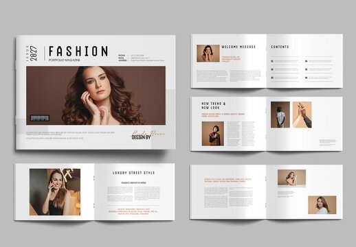 Fashion Magazine Template with Modern Editorial Portfolio Layout