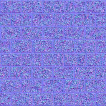 Rough stone brick wall normal map texture