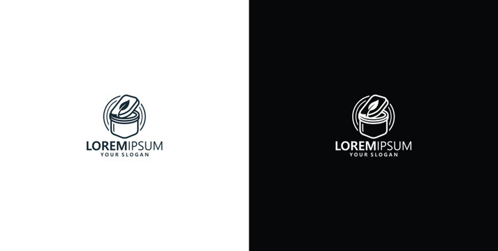 Avocado in a metal can logo design with modern circular badge layout for food industry