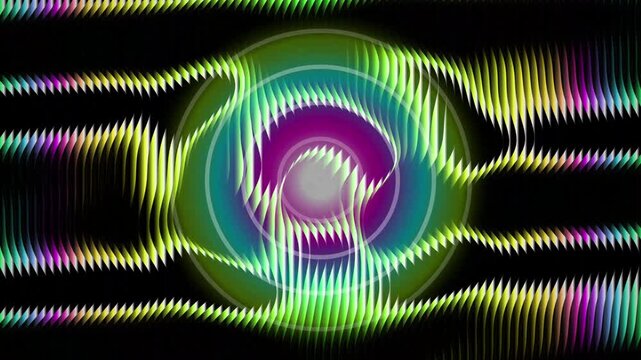Abstract Audio Wave Visualizer Glowing Neon Sound Spectrum Motion Graphic Background