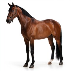 Obraz premium Brown horse with black mane and tail standing