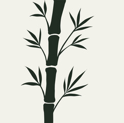 Obraz premium Silhouette Bamboo tree retro illustration