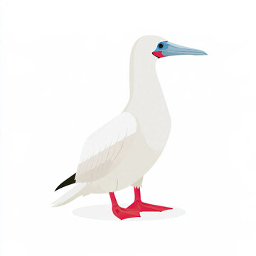 transparent red-footed booby tropical seabird with striking red feet
