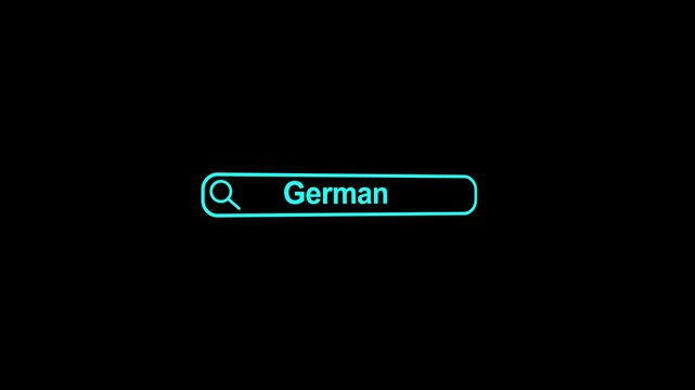 Germany Search Bar Close Up Single Line Typing Text Box Layout Web Database Browser Engine Concept.4k vedio