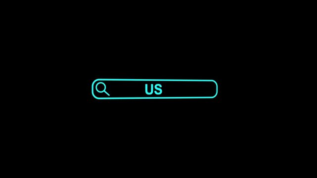 Usa Search Bar Close Up Single Line Typing Text Box Layout Web Database Browser Engine Concept.4k vedio