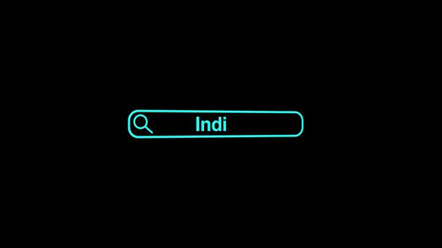 India Search Bar Typing Animation Outline Shape Text Browser Interface Country Name Travel City Destination