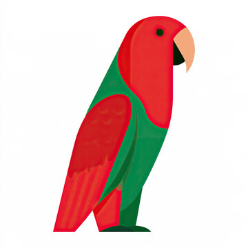 vibrant eclectus parrot in minimalist design