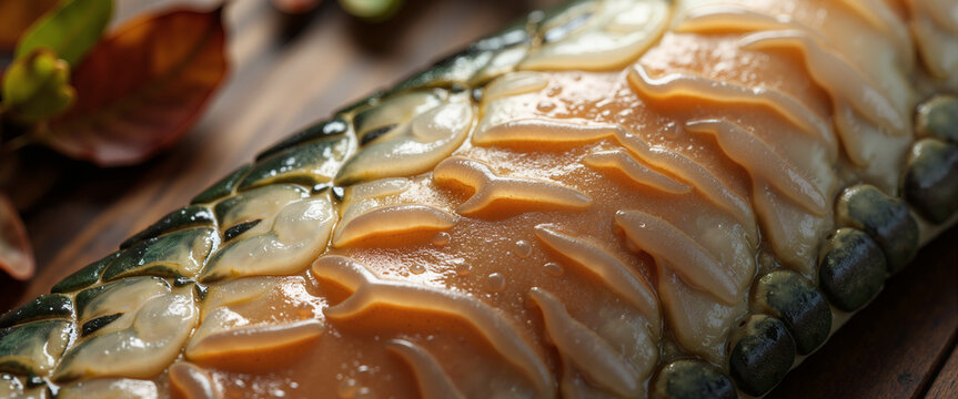 Fish skin with scale pattern slime residue for marine biology education seafood blogs aquatic textures