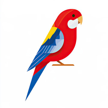colorful rosella parrot on a transparent background