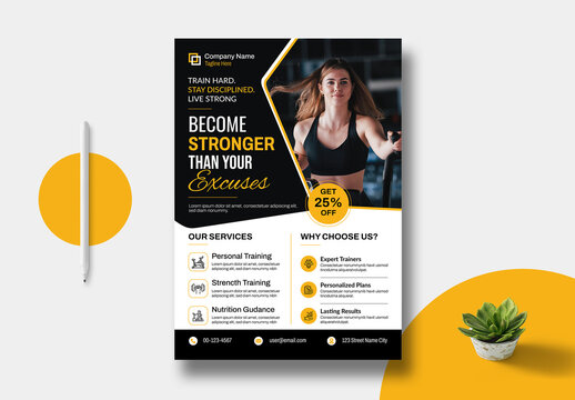 Fitness Flyer Design Template Layout