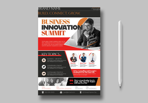 Modern Business Summit Corporate Event Flyer Template