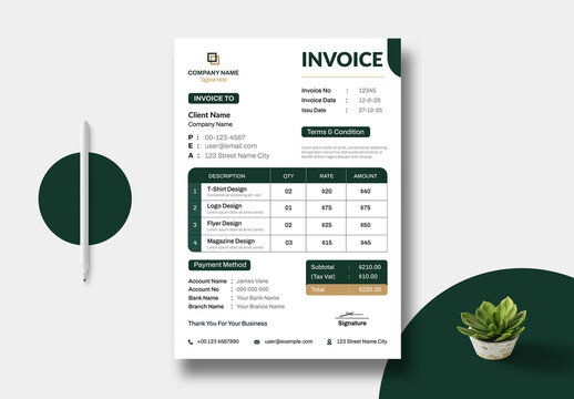 Invoice Design Template Layout