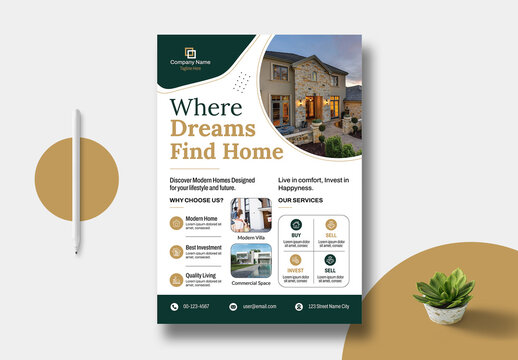 Real Estate Flyer Template Layout