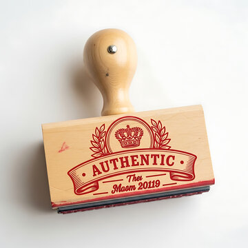 Customized wooden stamp marking authenticity