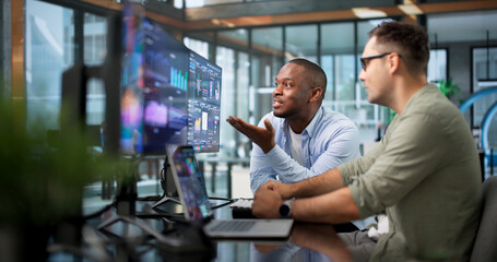 Data Analyst Happily Reviews Financial Dashboard