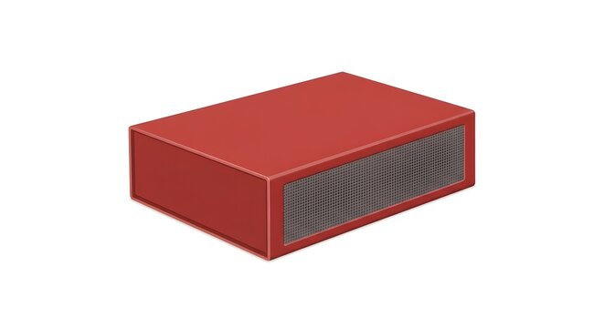 A modern red fire brick or refractory block isolated on a clean white background for industrial and construction concepts