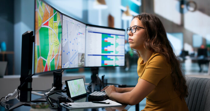 Urban Planner Studies Digital Zoning Maps