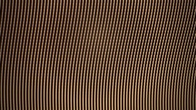 Gold Metallic Corrugated Slits Texture Waving Seamlessly Abstract Surface Loop