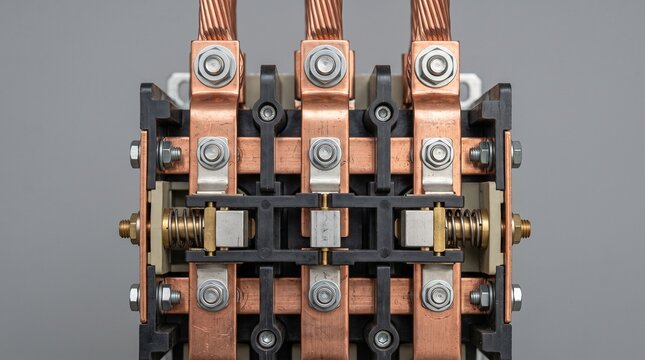 Industrial electrical relay switch with copper contacts and wiring terminals