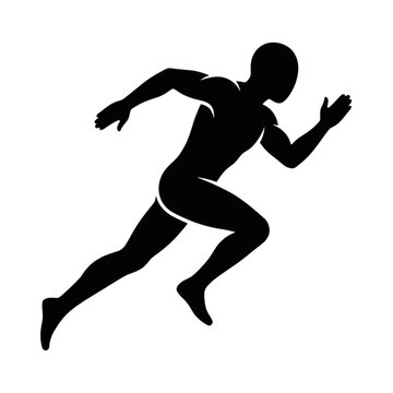 silhouette of a man running	
