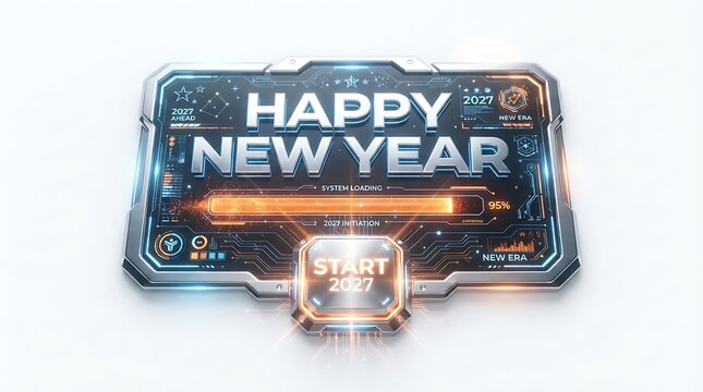 set of four different type of battery Happy New Year 2027 