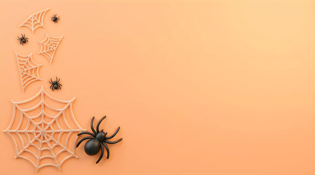 Black spider on white spider web illustration