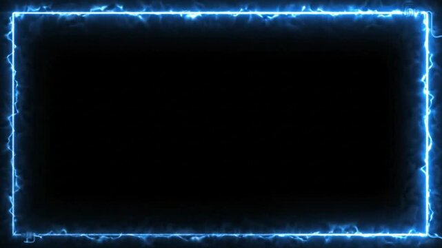 Electric discharge effect creating dynamic frame border for tech presentations and digital media